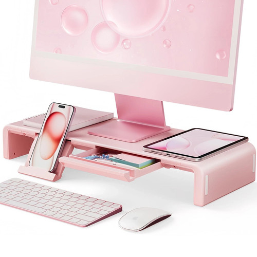 Pink monitor stand riser - pink,