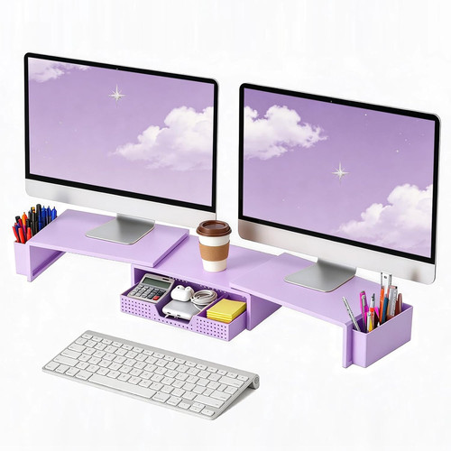 Dual monitor stand riser - dual, with