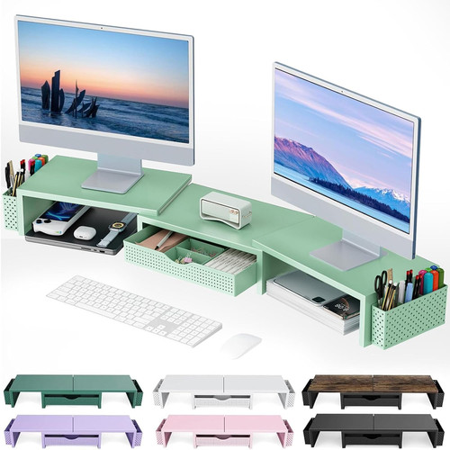 Dual monitor stand riser with - monitor,
