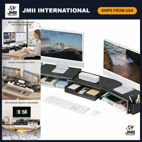 Dual monitor stand riser with - monitor,