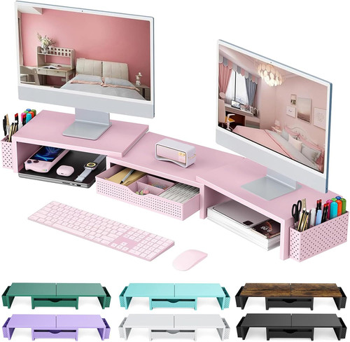 Dual monitor stand riser desk - monitor,